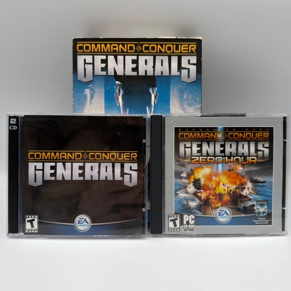 Command & Conquer Generals + Zero Hour Expansion Pack PC CD-ROM EA Games Bundle